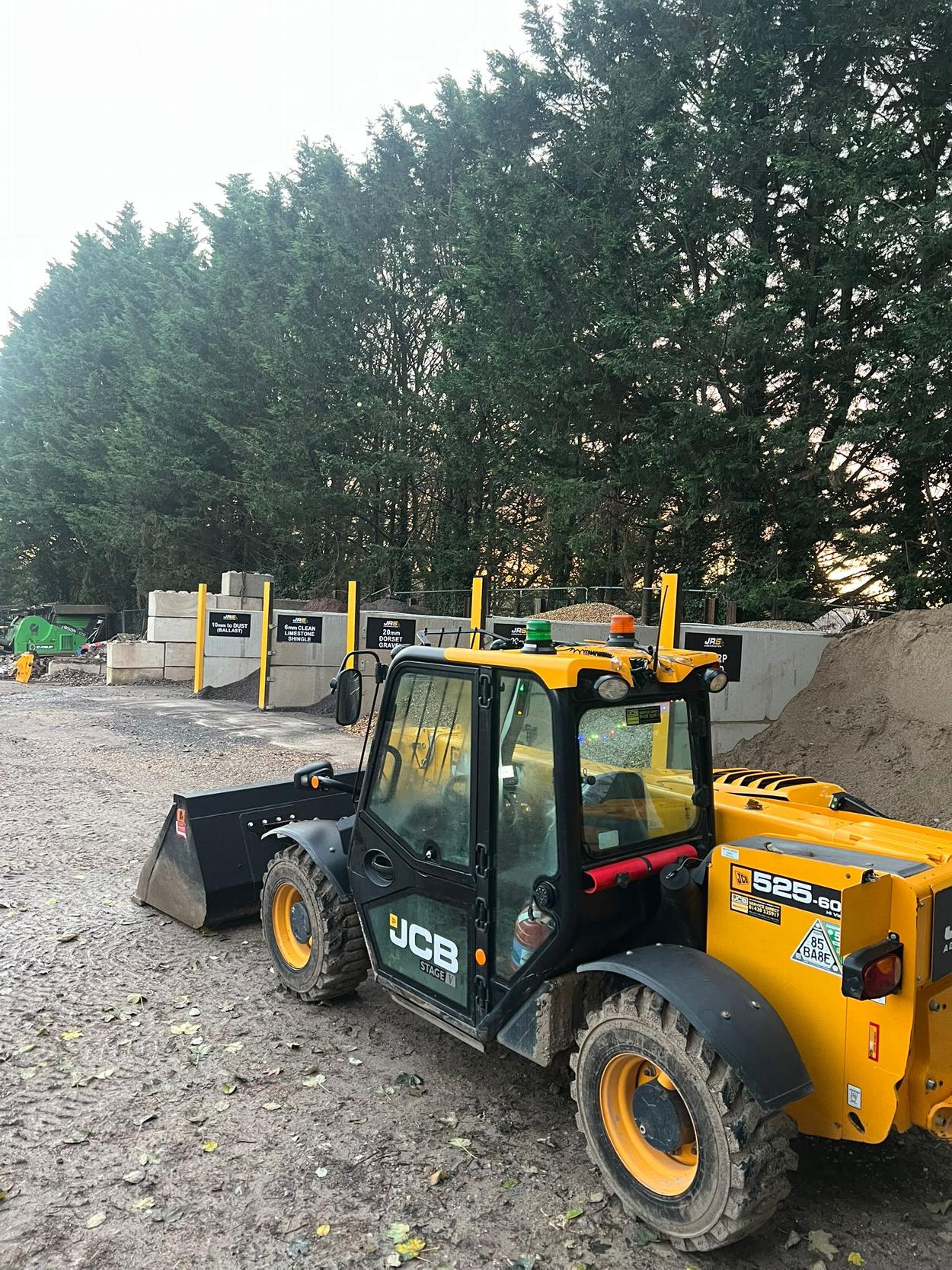 Telehandler in aggregates yard